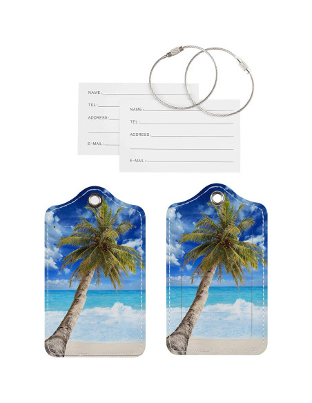 Etiquetas de Equipaje Chelmon - 2 Piezas de Cuero TSA