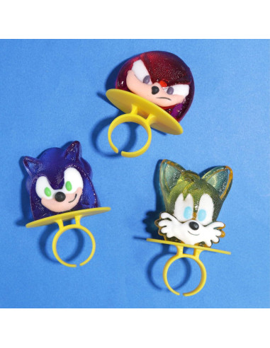 Anillos de Lollipop Sonic the Hedgehog - 18 Caramelos Temáticos