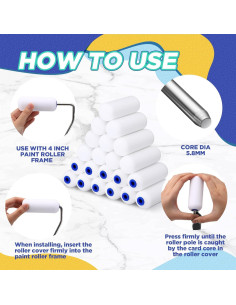 40 Fundas de Rodillo de Pintura Nuenen 10.16 cm Alta Densidad 2