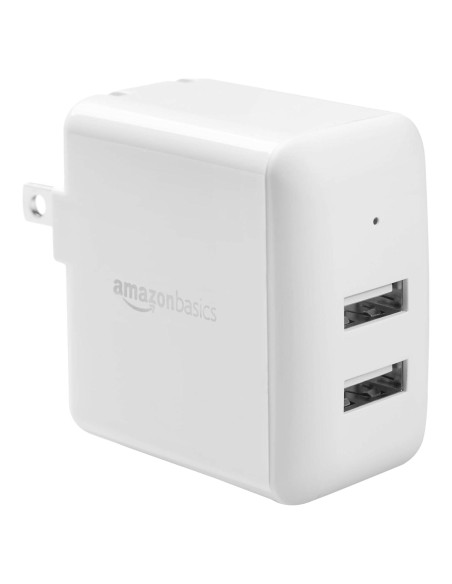 Cargador de Pared USB-A 24W Amazon Basics Blanco Cargador de Pared USB-A 24W Amazon Basics Blanco