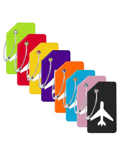 Paquete de 8 Etiquetas de Equipaje Silicona Gostwo con Asa Acero