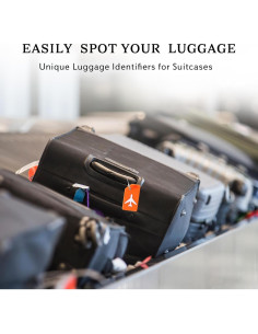 Paquete de 8 Etiquetas de Equipaje Silicona Gostwo con Asa Acero 2