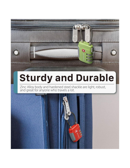 Candados de Equipaje TSA Fosmon - Paquete de 4 Multicolor
