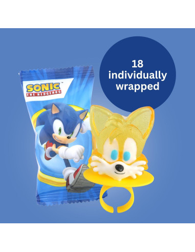 Anillos de Lollipop Sonic the Hedgehog - 18 Caramelos Temáticos