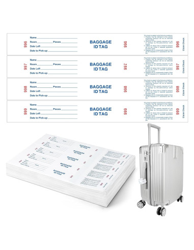 1000 Etiquetas de Identificación de Equipaje Feifeiya Blancas