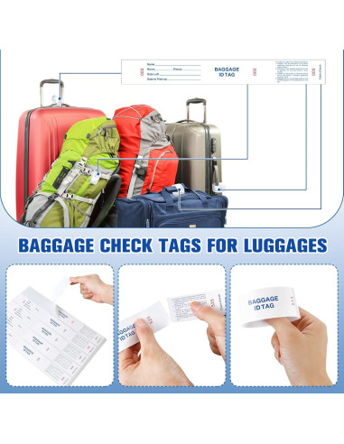 1000 Etiquetas de Identificación de Equipaje Feifeiya Blancas