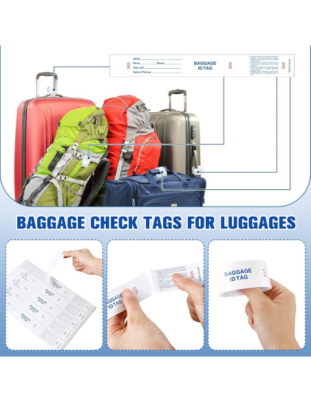 1000 Etiquetas de Identificación de Equipaje Feifeiya Blancas