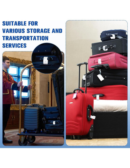 1000 Etiquetas de Identificación de Equipaje Feifeiya Blancas