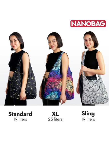 Bolsa Tote XL Nanobag Olas Azules - Ecológica y Reutilizable Bolsa Tote XL Nanobag Olas Azules - Ecológica y Reutilizable