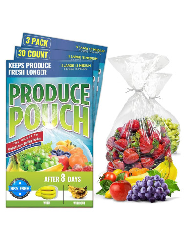 Bolsas Reutilizables Produce Pouch 30 Unidades 15M 15L