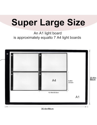 Caja de Luz A1 VKTEKLAB Extra Grande 90x60 cm con Adaptador