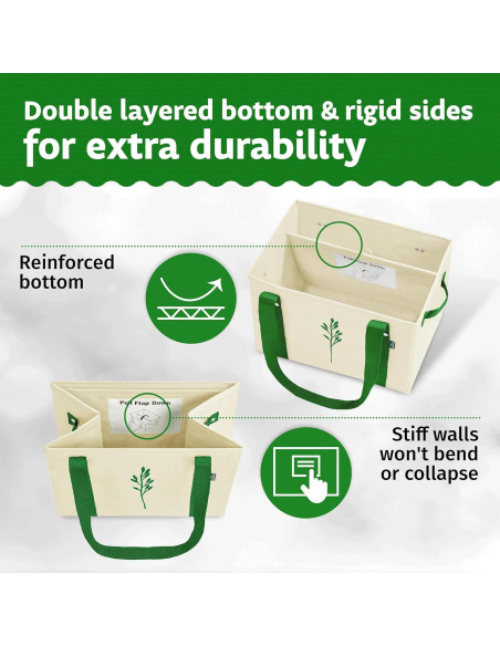 Bolsas de Compras Reutilizables Green Bulldog 3 Piezas 29.48 kg