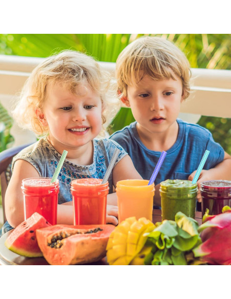 Pajitas de Silicona Reutilizables Meanplan con Estuche 4 Piezas
