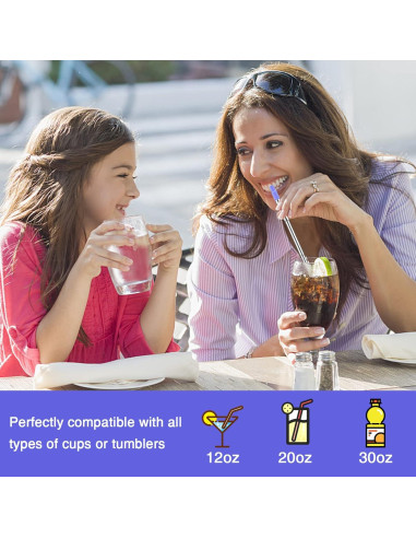 Pajitas de Metal Reutilizables NAIVELY 3 Paquetes con Cepillo