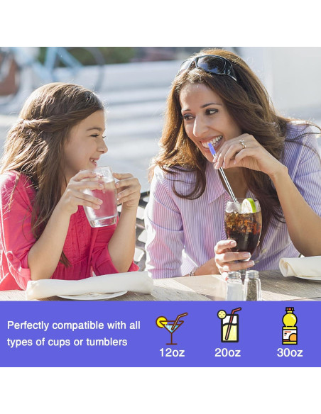 Pajitas de Metal Reutilizables NAIVELY 3 Paquetes con Cepillo