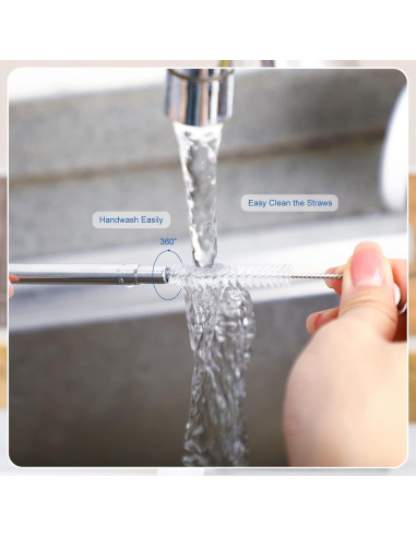 Popotes Metálicos Reutilizables Gejoy 12 Piezas con Estuche