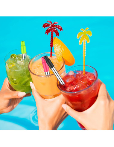 Popotes Metálicos Reutilizables Gejoy 12 Piezas con Estuche