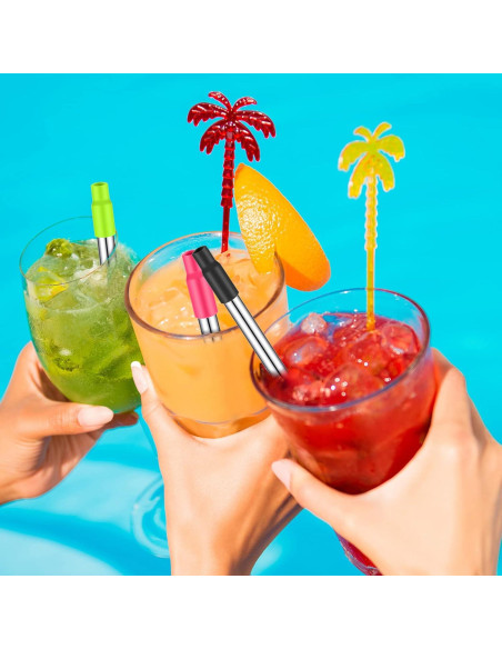 Popotes Metálicos Reutilizables Gejoy 12 Piezas con Estuche