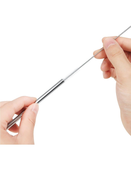 Juego de 25 Popotes de Acero Inoxidable OKGD 22.9 cm Reutilizables