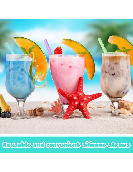 Juego de Pajitas de Silicona Reutilizables Meanplan - 4 Piezas