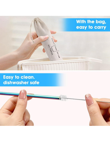 Juego de 20 Pajitas Reutilizables de Acero Inoxidable MUTNITT