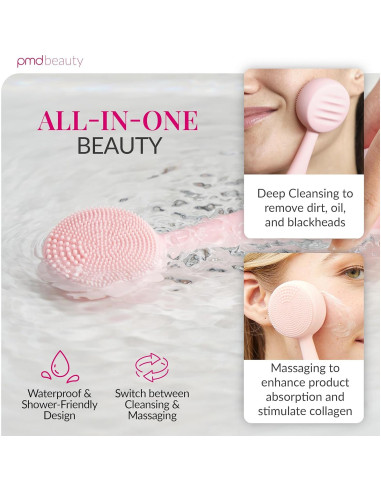 Dispositivo de Limpieza Facial PMD Clean Rosa - Silicona y Masajeador