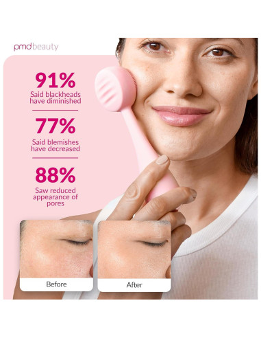 Dispositivo de Limpieza Facial PMD Clean Rosa - Silicona y Masajeador