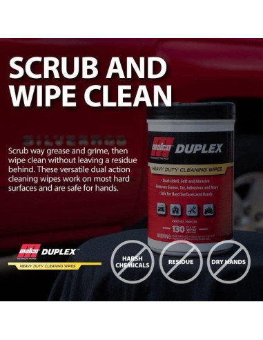 Toallitas de limpieza Malco Duplex Heavy Duty 130 unidades