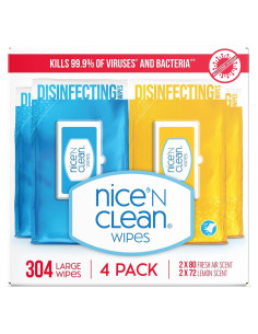 Toallitas Desinfectantes Nice 'N Clean 304 Unidades - Aroma Limón