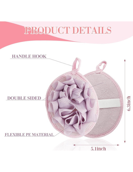 Esponjas de Ducha Exfoliantes Boao - 3 Piezas Suaves