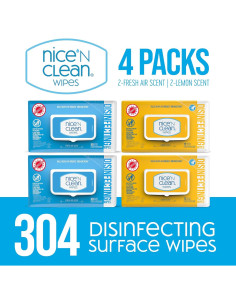 Toallitas Desinfectantes Nice 'N Clean 304 Unidades - Aroma Limón 2