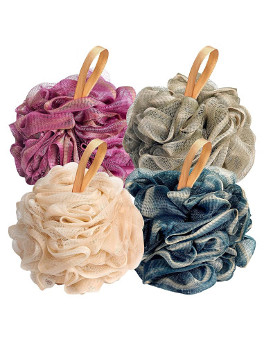 Esponjas de Baño Loofah Fishent - 4 Piezas Exfoliantes 50g