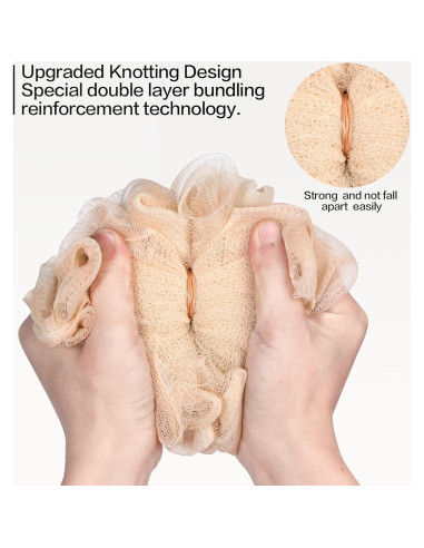 Esponjas de Baño Loofah Fishent - 4 Piezas Exfoliantes 50g