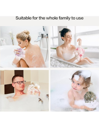 Esponjas de Baño Loofah Fishent - 4 Piezas Exfoliantes 50g