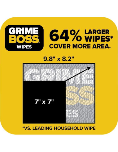 Toallitas Grime Boss 120ct para Manos y Superficies - Alta Dureza
