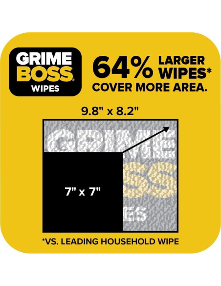 Toallitas Grime Boss 120ct para Manos y Superficies - Alta Dureza
