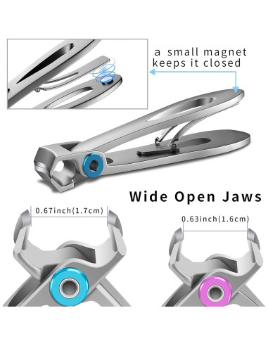 Juego de Cortauñas Venoteck - 2 Tamaños para Uñas Gruesas