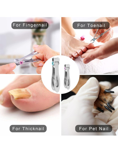 Juego de Cortauñas Venoteck - 2 Tamaños para Uñas Gruesas