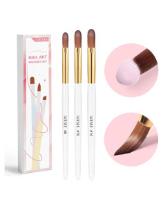 Juego de Pinceles Acrílicos AIRSEE 3 Piezas 8/10/14 para Uñas