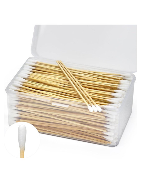 500 Bastones de Algodón ElELing 15.24 cm en Caja Almacenamiento