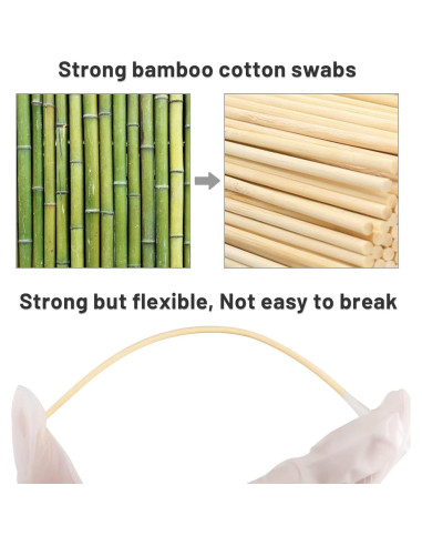 500 Bastones de Algodón ElELing 15.24 cm en Caja Almacenamiento