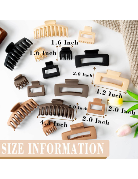 16 Clips de Cabello Grandes FDBJulyy - Antideslizantes y Vintage
