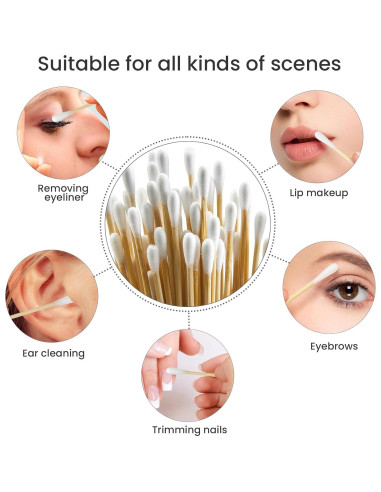 500 Bastones de Algodón ElELing 15.24 cm en Caja Almacenamiento