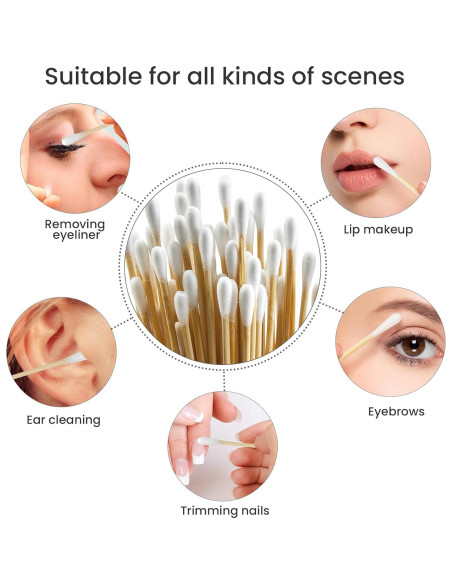 500 Bastones de Algodón ElELing 15.24 cm en Caja Almacenamiento