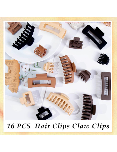 16 Clips de Cabello Grandes FDBJulyy - Antideslizantes y Vintage