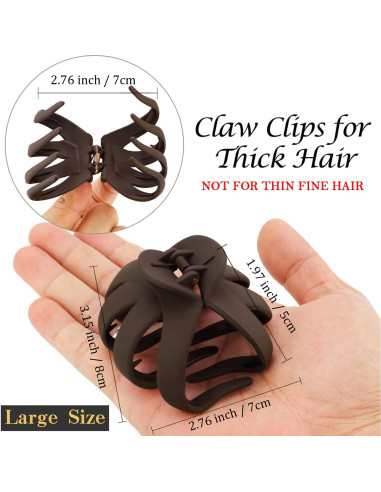 Pinzas grandes para el cabello Atoden - 5 piezas 8 cm antideslizantes