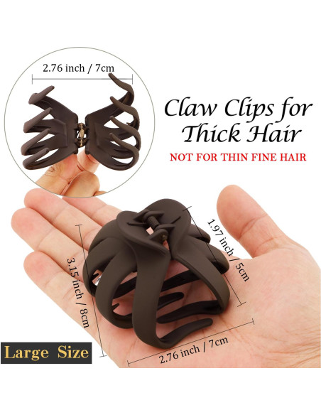 Pinzas grandes para el cabello Atoden - 5 piezas 8 cm antideslizantes