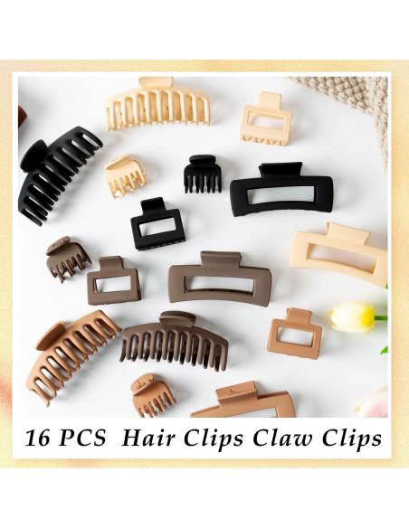 16 Clips de Cabello Grandes FDBJulyy - Antideslizantes y Vintage