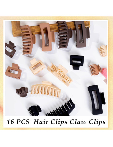 16 Clips de Cabello Grandes FDBJulyy - Antideslizantes y Vintage