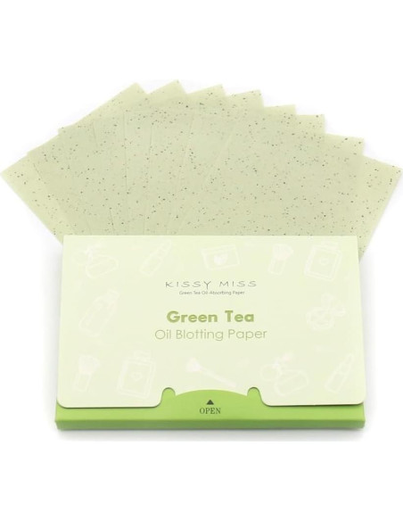 Hojas Absorbentes de Aceite Kissy Miss - 100 Unidades - Verde